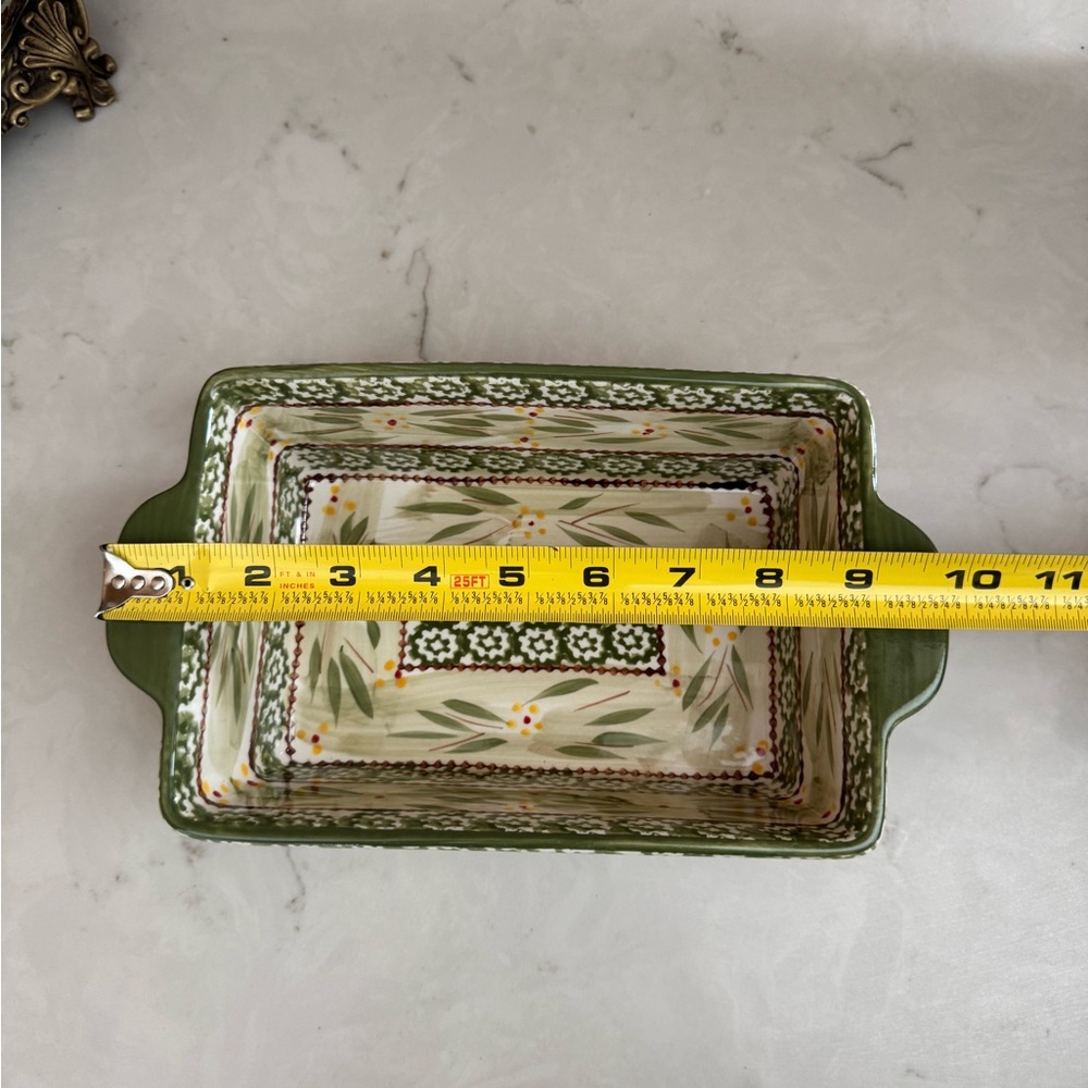 Vintage Temptations By Tara Old World Green Loaf/Casserole Dish 1.5 qt - Picture 10 of 11